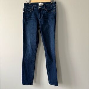 Paige Skyline Ankle Peg Dark Blue Jeans